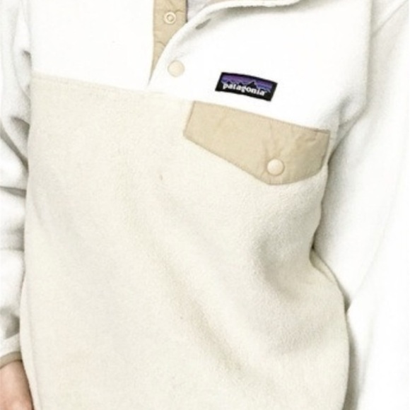 Patagonia Tops - Patagonia lightweight Synchilla Snap T pullover in cream and white Cream